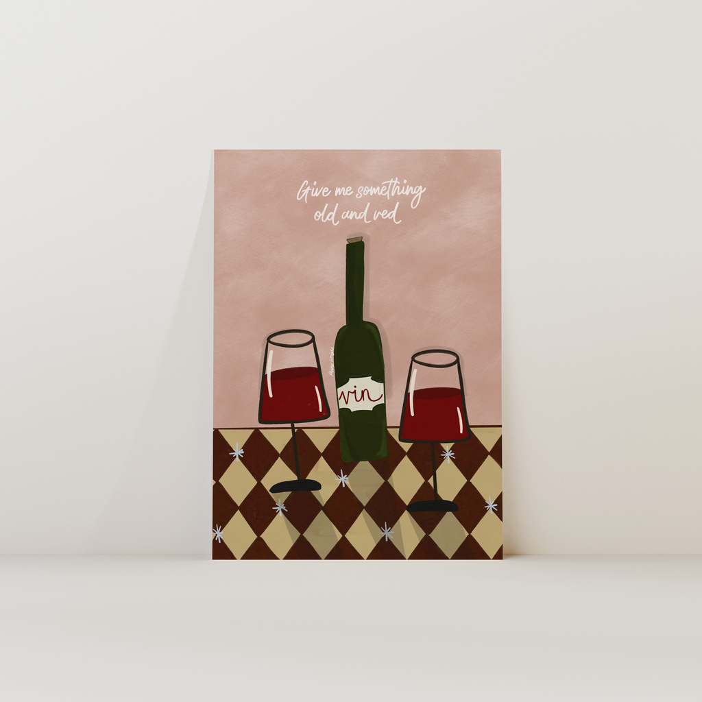 Give Me Something Old & Red Print