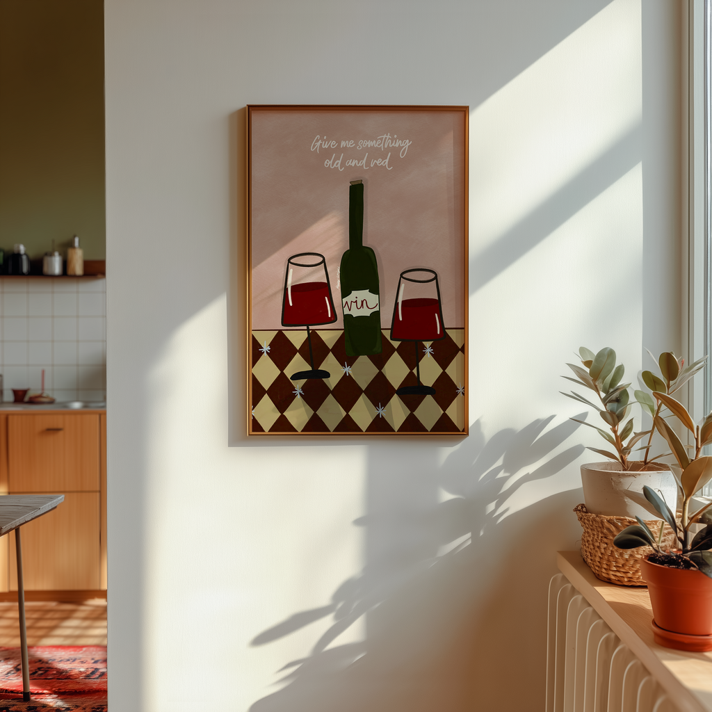 Give Me Something Old & Red Print