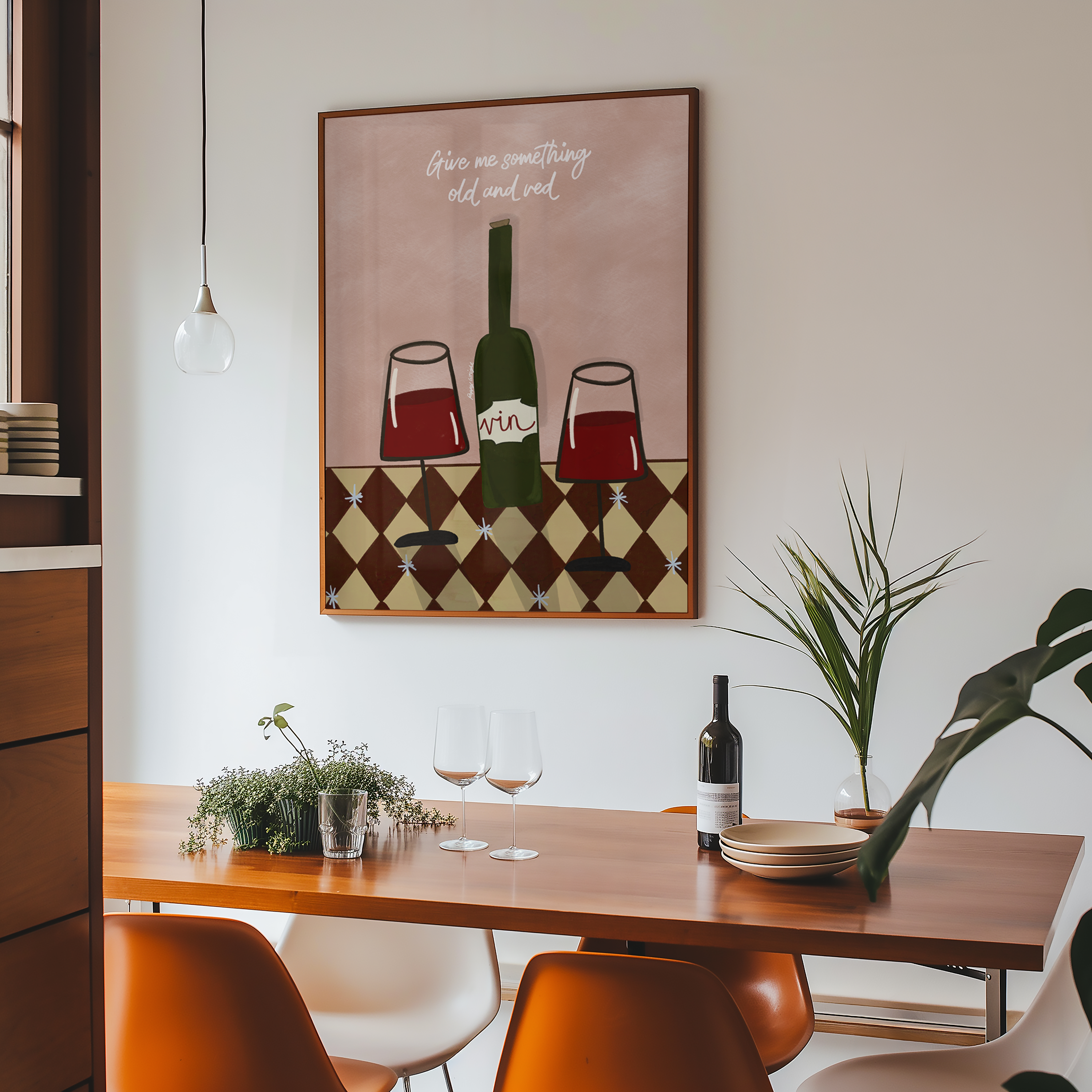 Give Me Something Old & Red Print