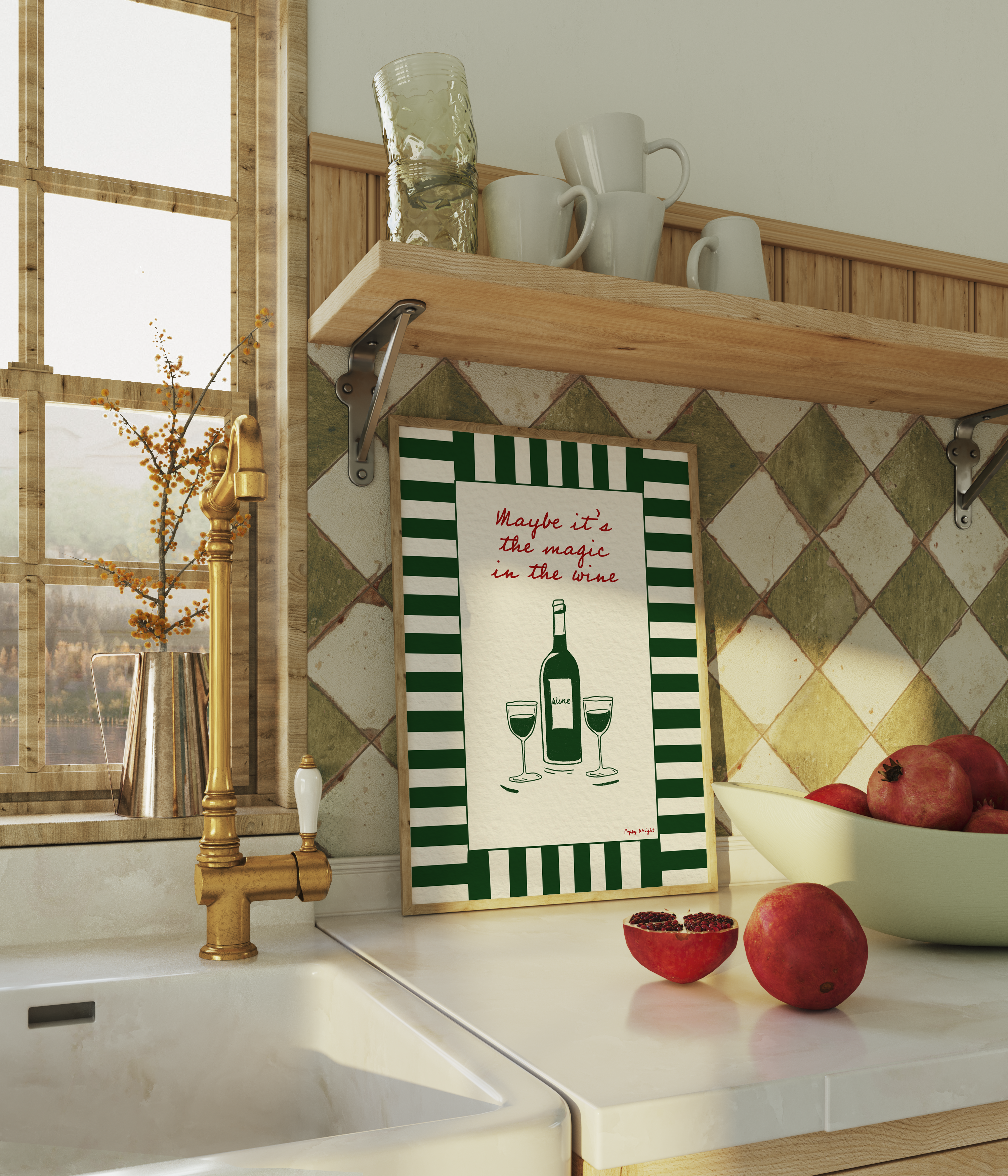 Magic In The Wine Print