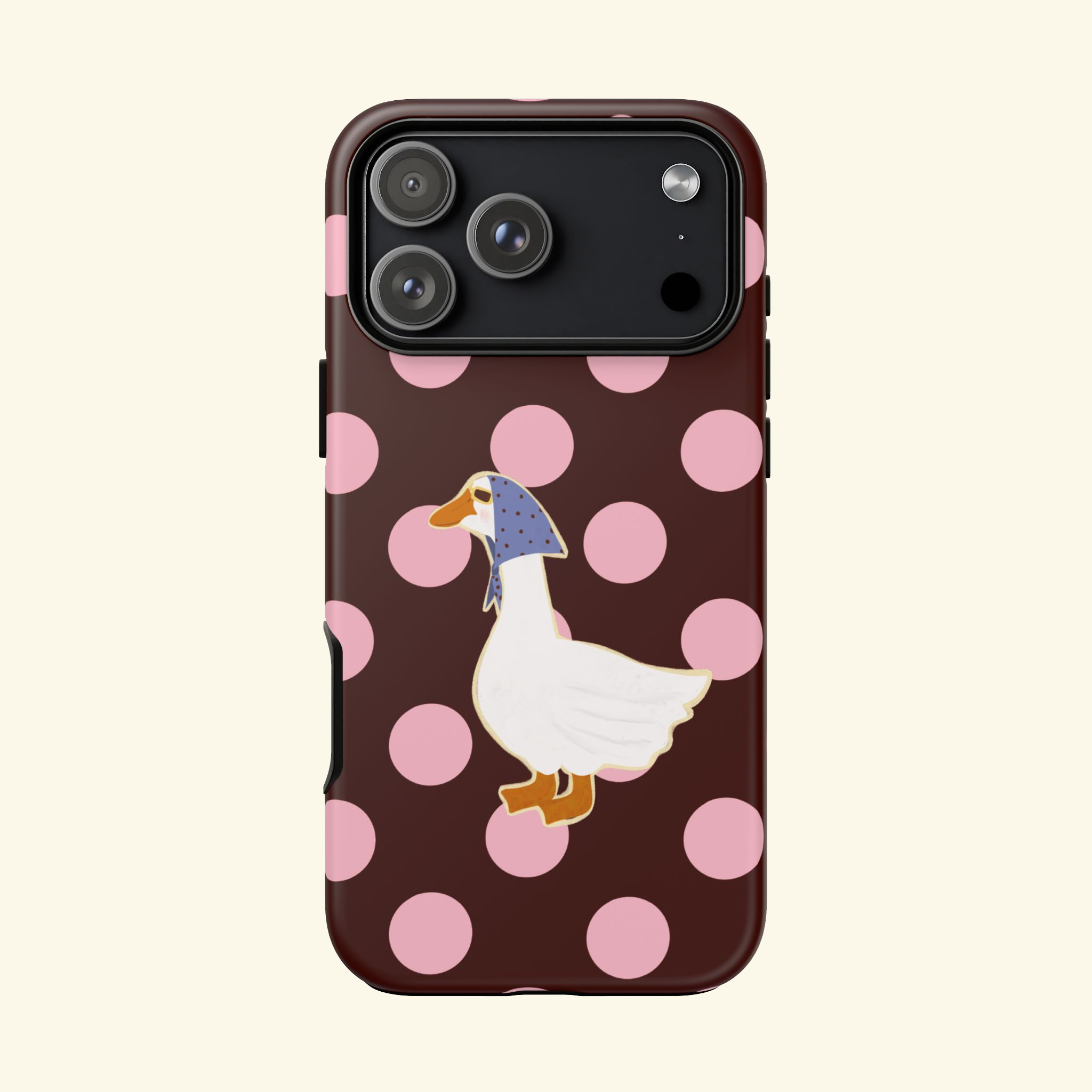Deep Red & Pink Polka Silly Goose Phone Case