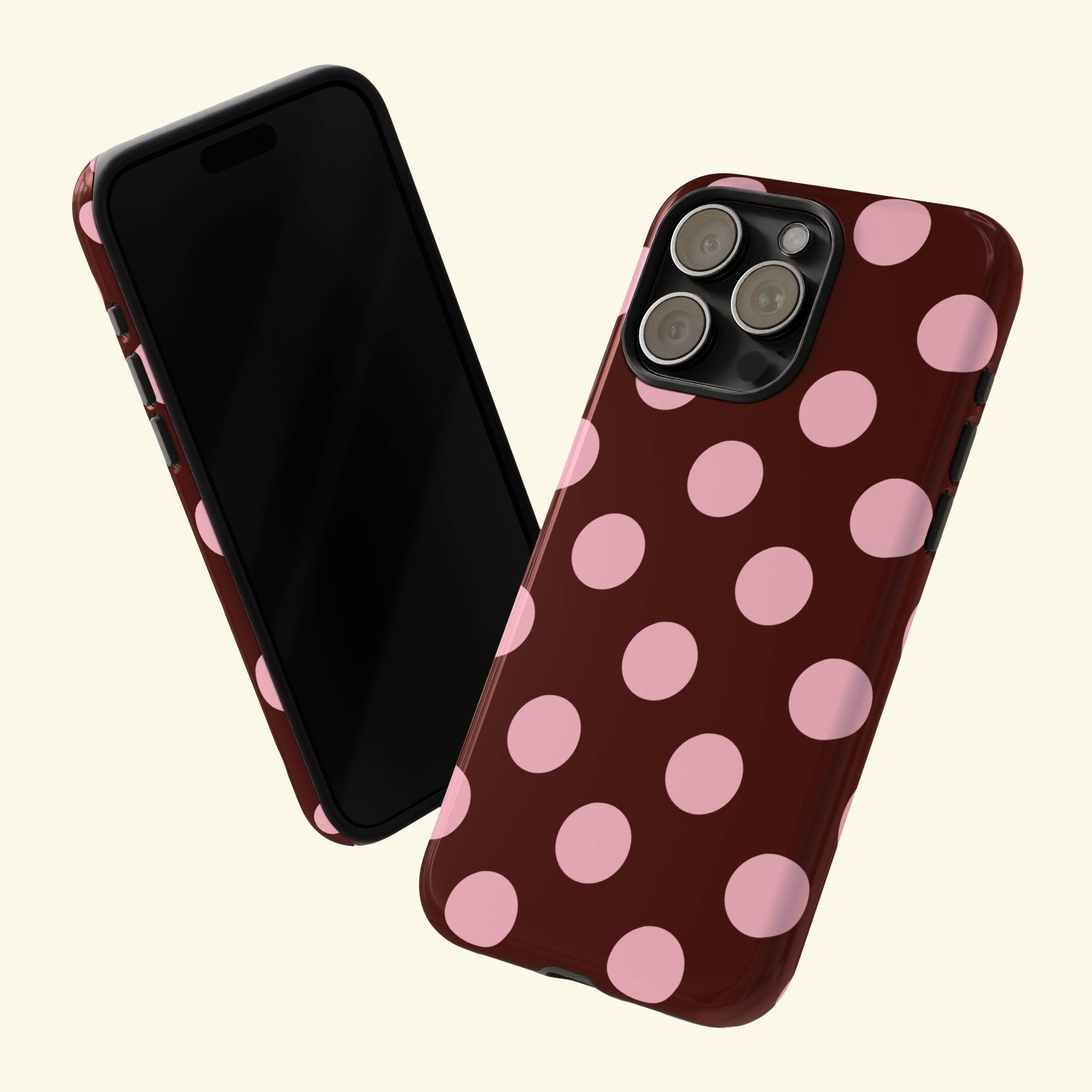 Pink & Deep Red Polka Dot Phone Case