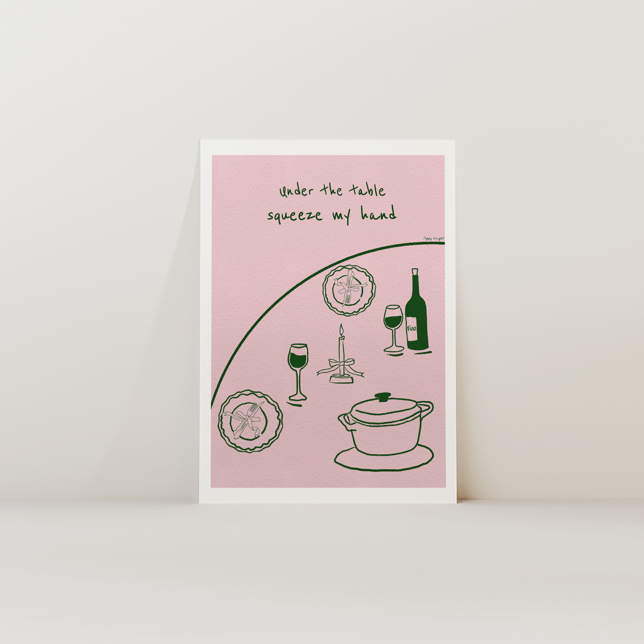 Under The Table Squeeze My Hand Print