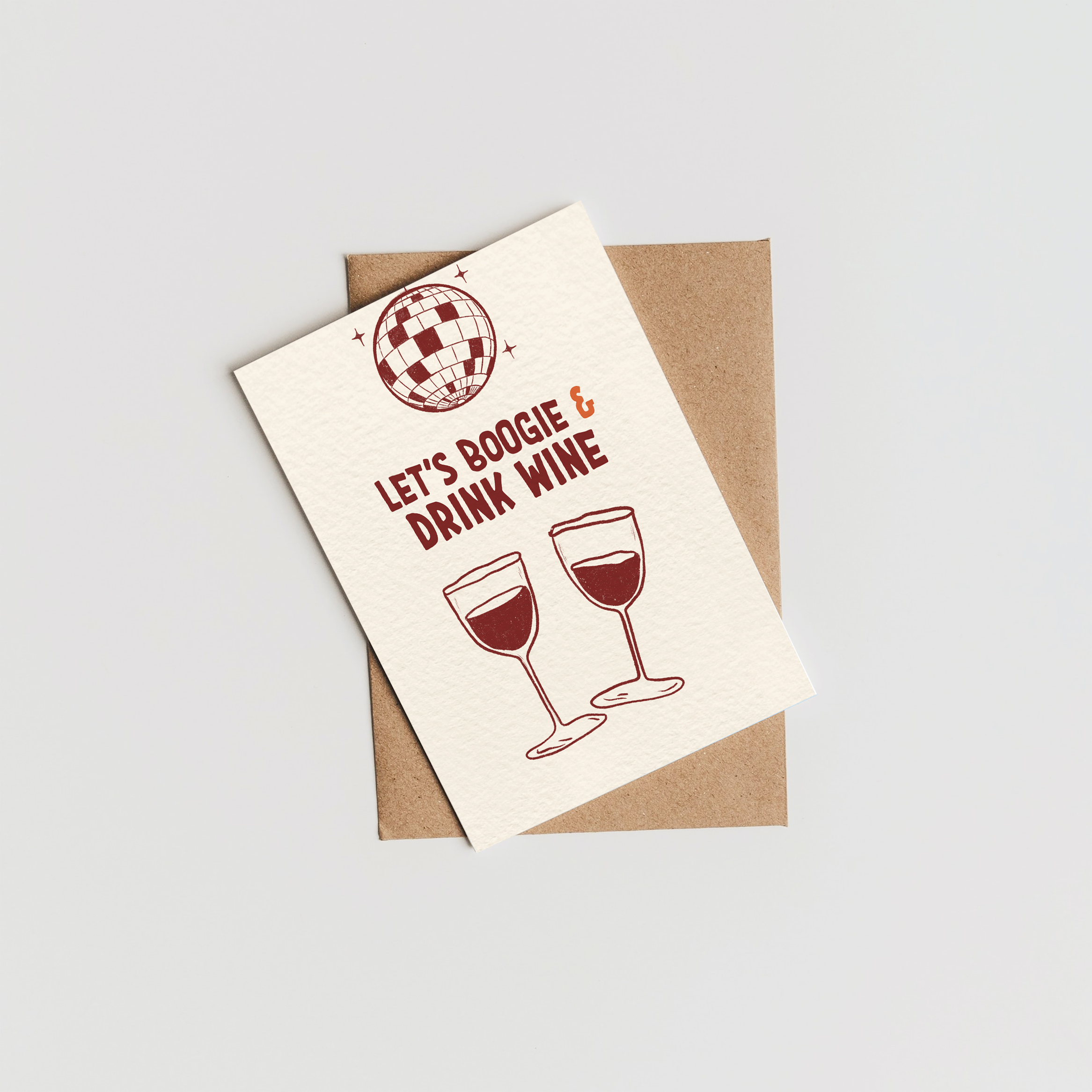 Let's Boogie & Drink Wine Card