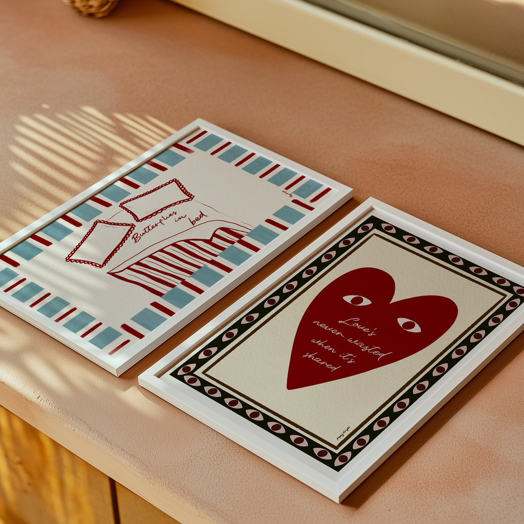 Butterflies In Bed Print