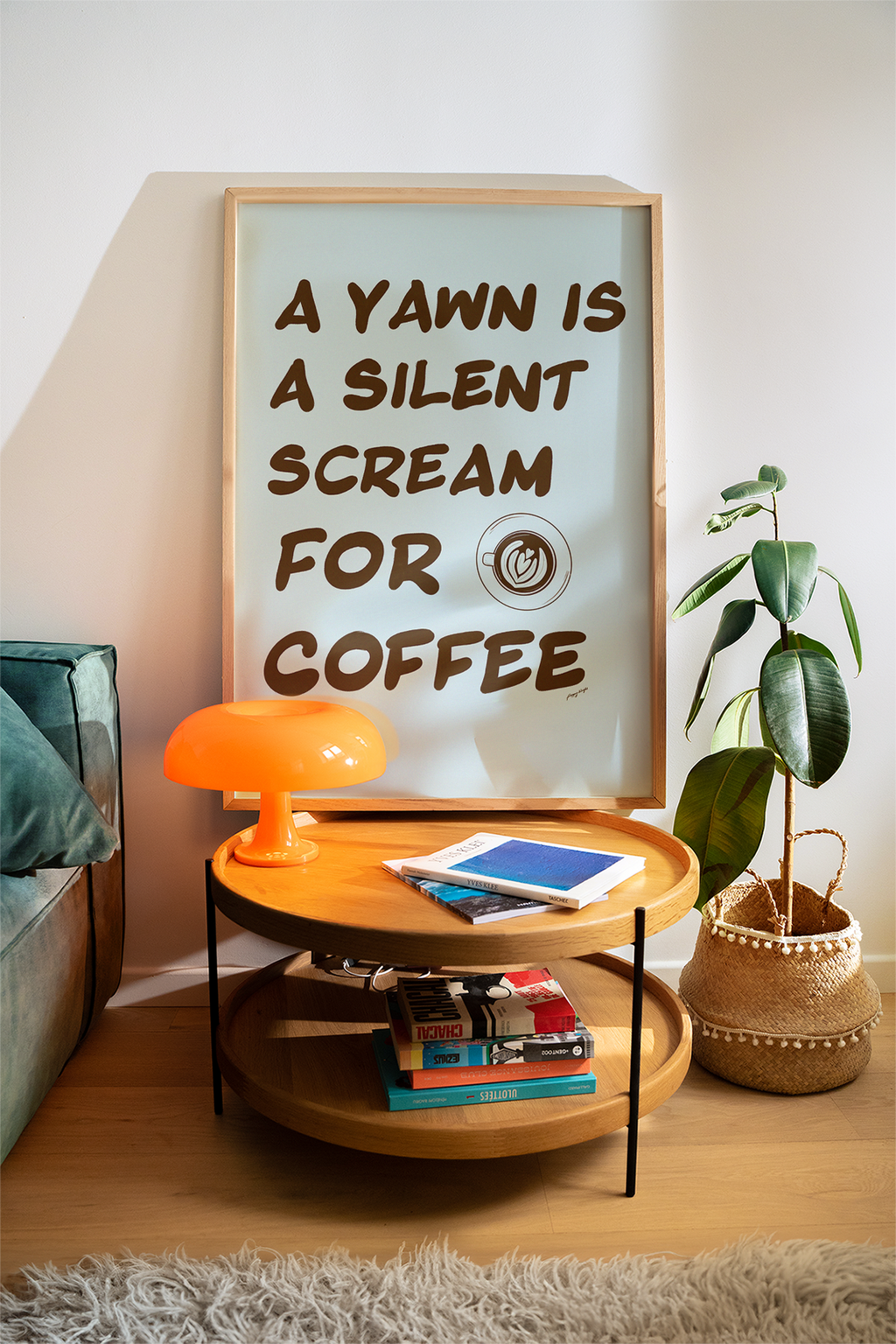 A Yawn Is A Silent Scream For Coffee Print