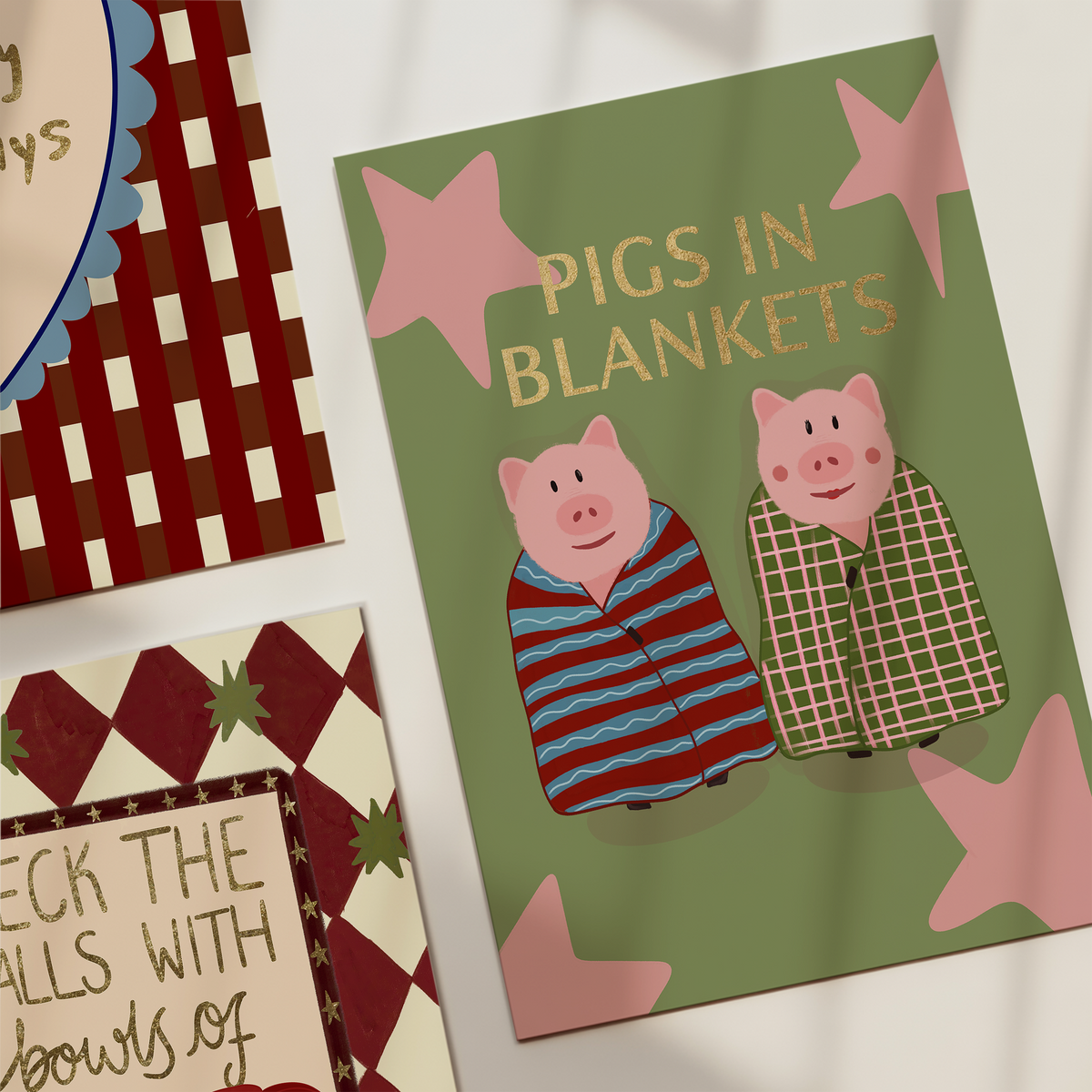 Pigs In Blankets Christmas Card