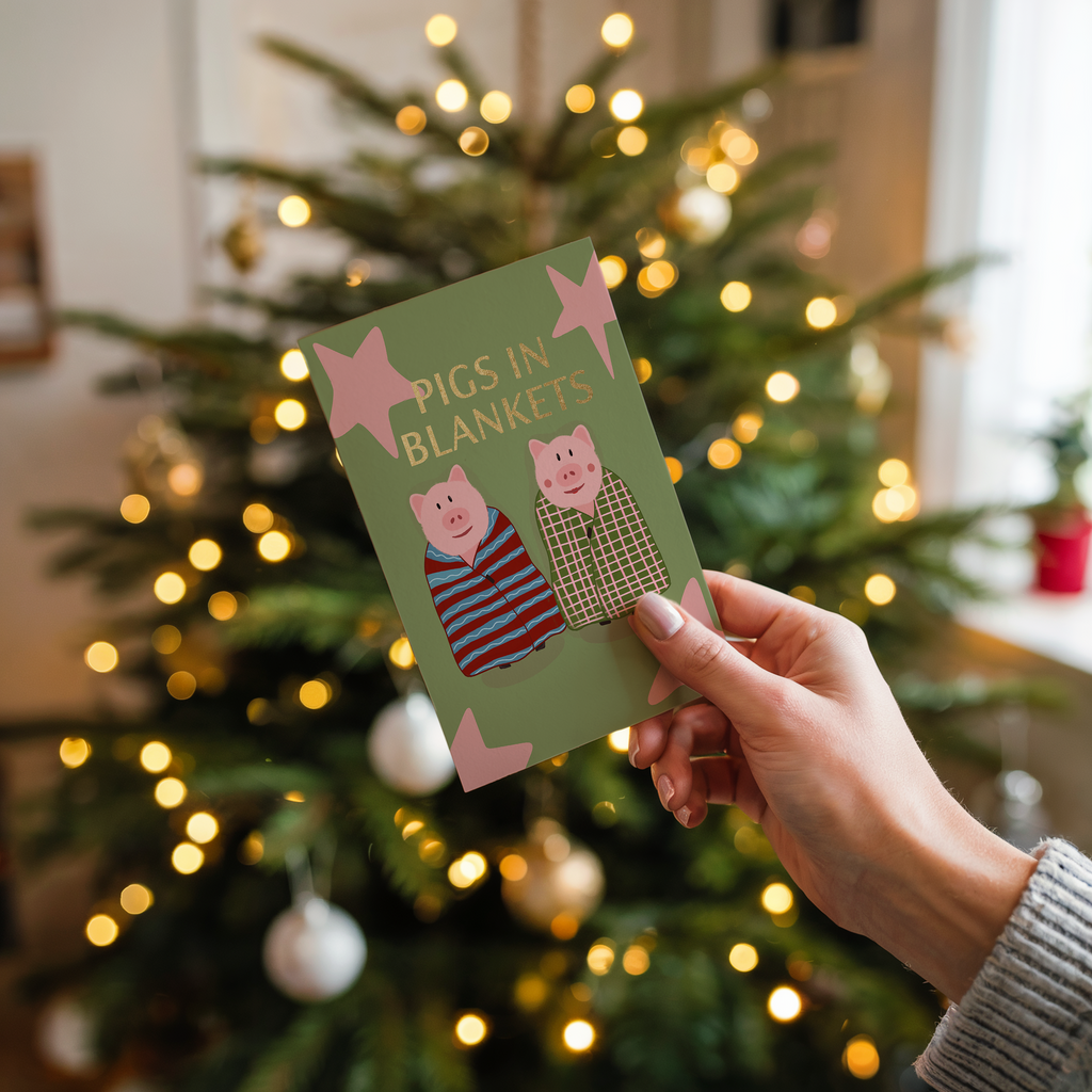 Pigs In Blankets Christmas Card