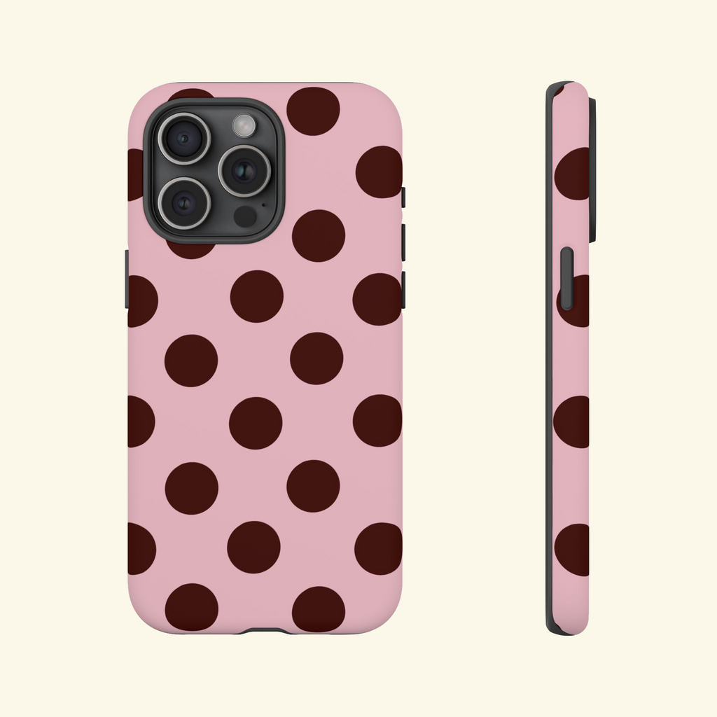 Pink & Brown Polka Dot Phone Case