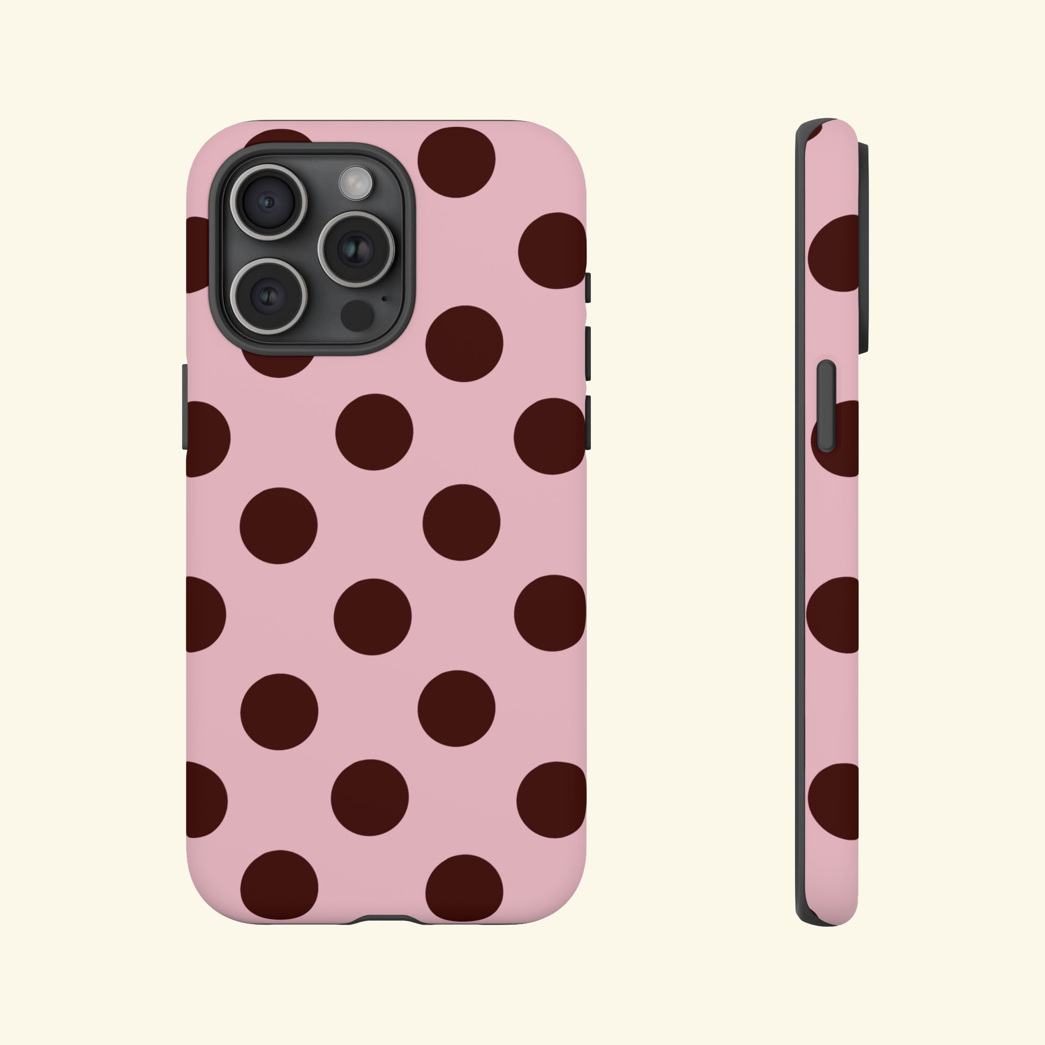 Pink & Brown Polka Dot Phone Case