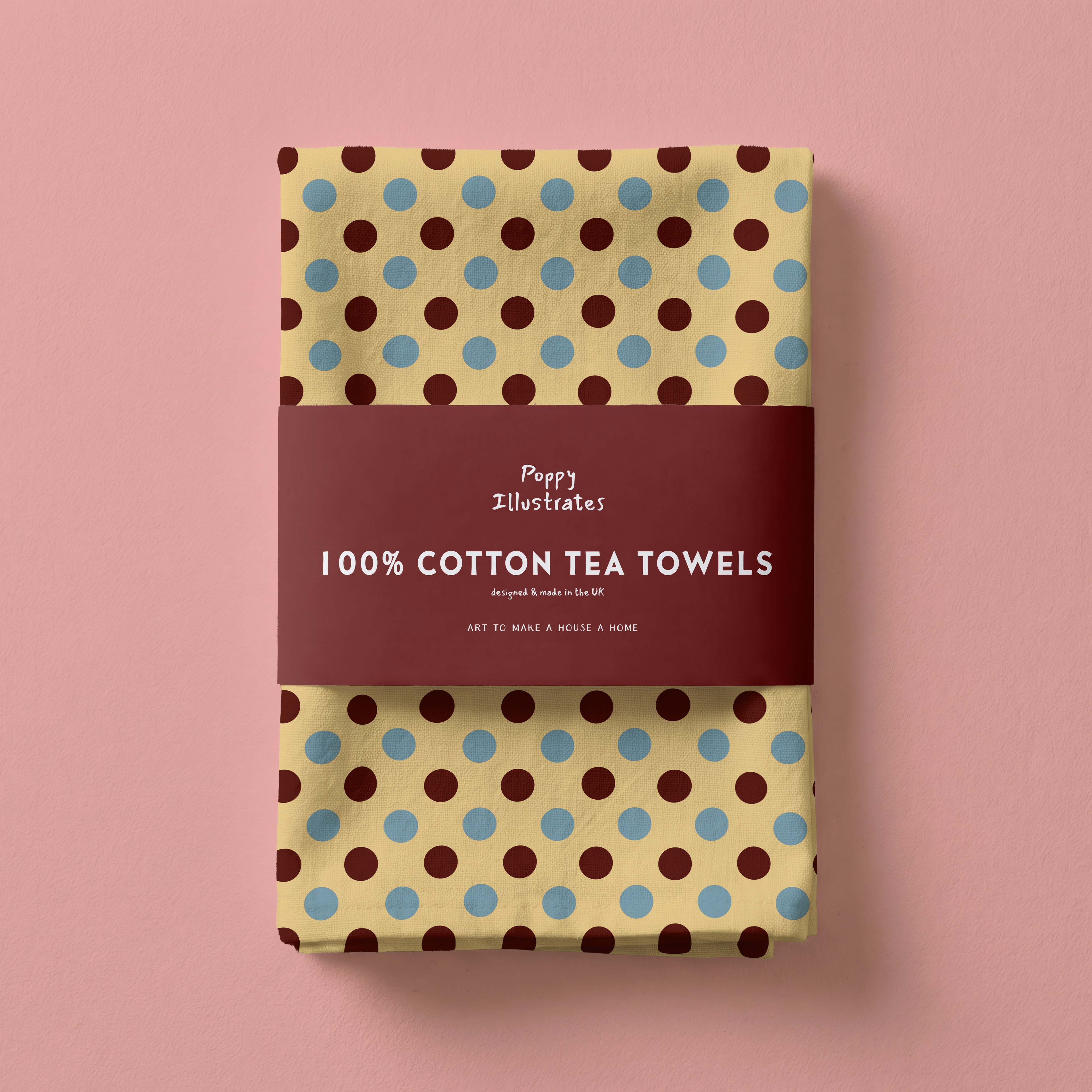 Yellow Polka Tea Towel